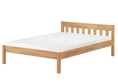 Produktbild von Doppelbett Buchebett lackiert Massivholz Bettrahmen Futonbett 140x200 Zubehör wählbar V-60.83-14Rollrost und Matratze inkl.