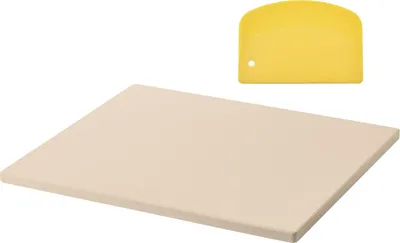Obrázok produktu pre SucceBuy Obdĺžnikový kordieritový kameň na pizzu 406 x 355 mm, robustný plech na pečenie so škrabkou, hrúbka 1,5 cm, žiaruvzdorný, ideálny do rúry, na pečenie chleba, prípravu pizze a grilovanie
