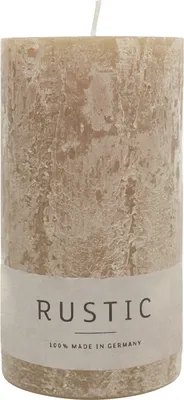 Produktbild von Stumpenkerze aus Paraffin, Stein, Rustic, WENZEL, 110/60 mm, Brenndauer ca. 38h, selbstverlöschend