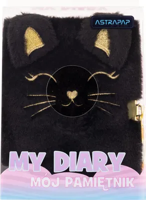 Produktbild von Astrapap Vorhängeschloss Tagebuch Fluffy Kitty Schwarz A5 96K