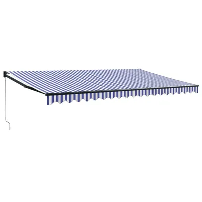 Immagine prodotto di Tenda da Sole Retrattile Blu e Bianca 5x3 m Tessuto e Alluminio