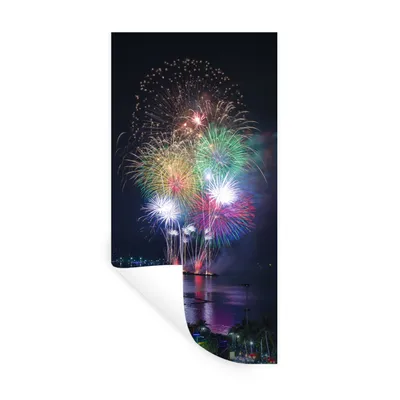 Produktbild von MuchoWow® Wandtattoo Wandsticker Wandaufkleber Feuerwerksfestival 40x80 cm Selbstklebend und Repositionierbar - Repositionierbar - Wasser abweisend
