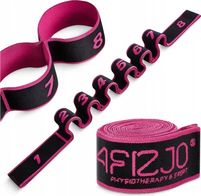 Produktbild von 4FIZJO Dehnband, 90x4,2x0,2 cm, Baumwolle/Latex, Schwarz/Rosa