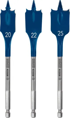 Produktbild von EXPERT Self Cut Speed Flachfräsbohrer Set, 20/22/25mm, 3-tlg.