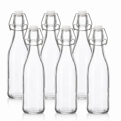 Imagen del producto de Botellas de vidrio con cierre de rosca, de 500 ml, juego de 6 unidades, para agua, zumos, refrescos y siropes