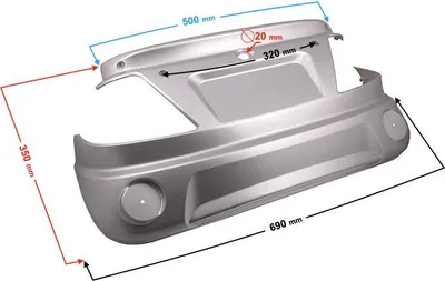 Obrázok produktu pre Zadný kryt pre Tres-Roller, strieborný