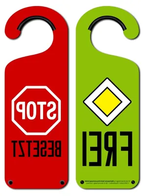 Produktbild von Türhänger mit den Aufschriften FREI und BESETZT - KL04 Blechschild