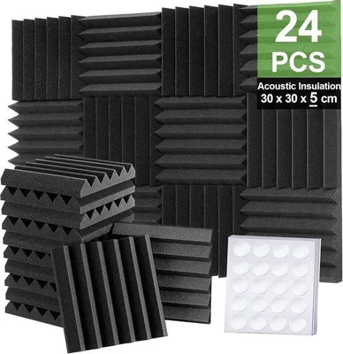Produktbild von Famanu Akustikpaneele Schwarz 30x30x5cm - 24 Stück