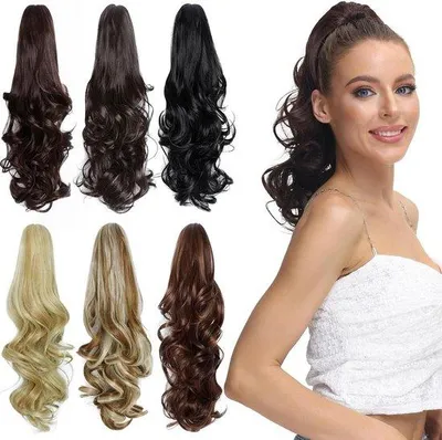 Immagine prodotto di Extension per capelli a coda di cavallo con clip, biondo chiaro, 40 cm, posticcio da donna, treccia