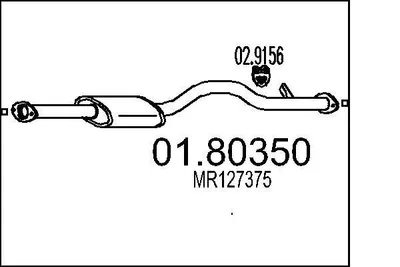 Produktbild von MTS 01.80350 Mittelschalldämpfer Schalldämpfer für MITSUBISHI L 200 (K7T, K6T)