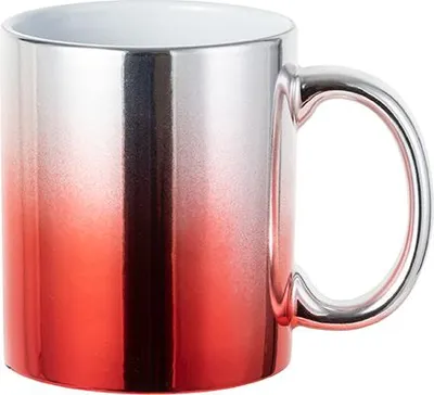 Produktbild von Tasse für Sublimation - Red / Silver Chromeffekt - 11oz / 320ml