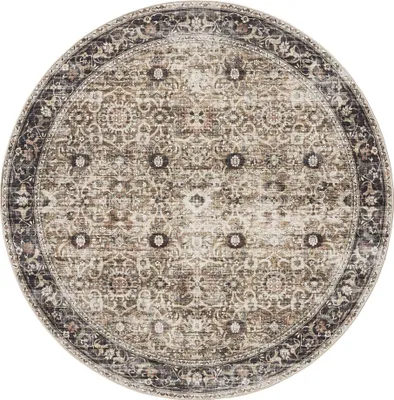 Zdjęcie produktu dla benuta prany vintage dywan George Antracytowy/Taupe ø 120 cm okrągły dywan do salonu sypialni miękki orientalny