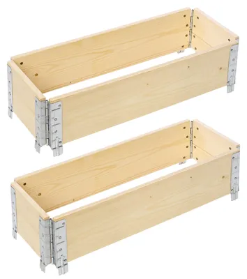 Image de Garronda 2 pièces rehausse en bois pour palette caisse de rangement en bois plateaux caisse en bois Natural 80/30