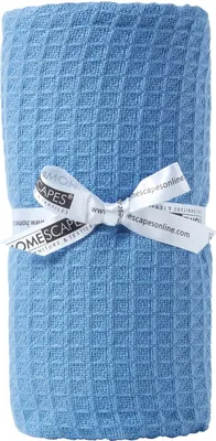 Produktbild von HOMESCAPES 100% Baumwolle Waffel Babydecke blau, 90 x 110 cm