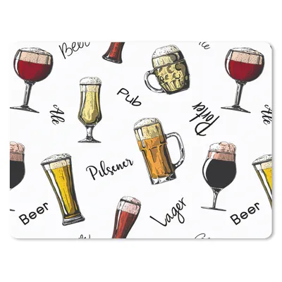 Produktbild von MuchoWow® Mauspad Mousepad Bier - Gläser - Muster 23x19 cm - Mousepads - Maus Mat - Pad - Mausunterlage - Schreibtischunterlage - Mauspad