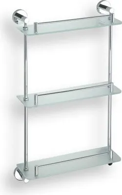 Image de Etagère murale de douche à 3 étages en verre OMEGA 40x67,5x13cm