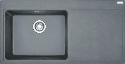 Produktbild von FRANKE Spüle MYTHOS MTG 611 in STEINGRAU mit Becken links und Druckknopfventil / Ausschnittmaß 980 x 495 mm / Einbauspüle / Granitspüle