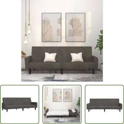 Produktbild von The Living Store Schlafsofa 2-Sitzer Dunkelgrau Samt