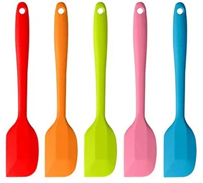 Produktbild von Teigschaber Set aus 5 hitzebeständigen Silikonspateln für Kochen und Backen - Verschiedene Farben