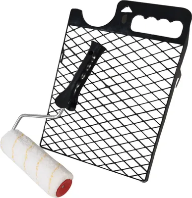 Produktbild von Profi Set Farbrolle Farbwalze Malerwalze 20cm Rolle Walze + Steckbügel + Farbgitter