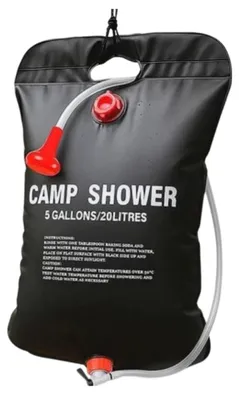 Productafbeelding van Draagbare zonnedouche - Douche voor op de camping - 20 liter - Opvouwbaar - PVC - Douchekop met slang - Zwart