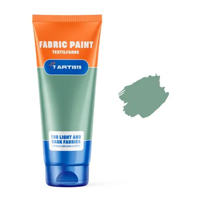 Imagen del producto de 7 Artistas: Pinturas para tela, tintas para tela, colorante textil. Verde vintage. Pintura acrílica. Resistente al lavado. A base de agua. Botella de 60 ml. Colorante textil resistente al lavado en la lavadora después de la fijación. Muy cubriente, ideal para telas oscuras: blanco opaco