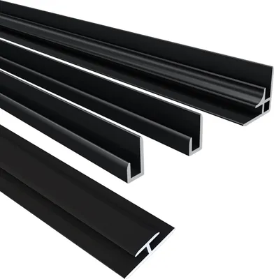 Produktbild von Dekowand Duschrückwand Zubehör Montage Profile Aluverbundplatte Kantenprofil  Schwarz matt 210cm