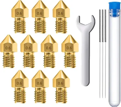 Produktbild von MMOBIEL 10 Extruder für 3D-Druckerdüsen 0.6 mm Messing MK8 für Creality Baureihe Ender