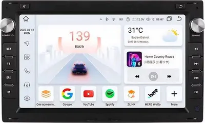 Immagine prodotto di Autoradio con Bluetooth e CarPlay – per VW Golf 4, Passat, Polo, Transporter T5, Multivan, Seat Jetta – compatibile con Apple e Android – impianto stereo – sistema di navigazione – 8 GB/128 GB – 7 pollici