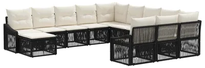 Immagine prodotto di Set divani da giardino 12 pezzi in polyrattan nero