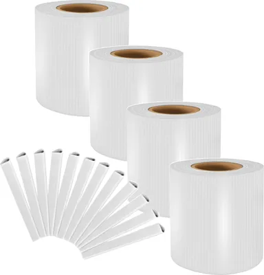 Produktbild von Sellon24® PVC Sichtschutzstreifen Doppelstabmatten Zaunfolie 4er Set | 4 Rollen 35m x 19cm Befestigungsclips Sichtschutz Windschutz 450g/m² weiß
