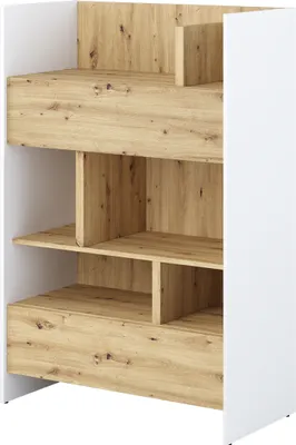 Produktbild von MEBLINI Wohnzimmerschrank für Schrankbett Bed Concept - Hochschrank mit Regalen, Fächern und Schublade - BC-26 - Weiß/Artisan Eiche