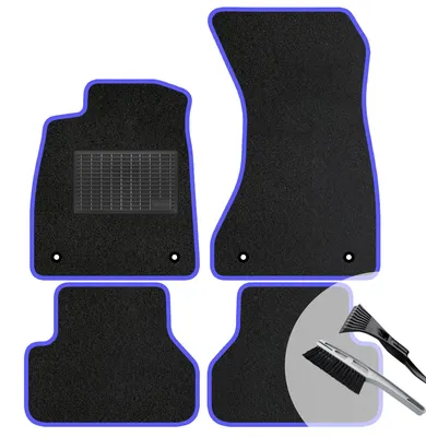 Image de Tapis de sol en velours, jeu de 4, couleur bleue, compatibles avec : VW Polo VI (2017-)