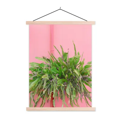 Produktbild von MuchoWow® Textilposter Pflanze - Sommer - Rosa 120x160 cm mit holzfarbenen Rahmen - Plakatkarton
