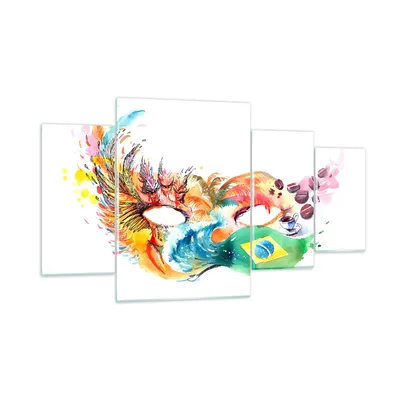 Produktbild von Bilder auf glas - Flagge Karneval Brasilien - 160x90cm - Glasbilder - Wandbilder - Kunstdruck - zum Aufhängen bereit - Wanddekoration aus Glas - Glas Bilder - Wandbild auf Glas - GDL160x90-3036