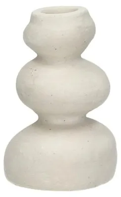 Produktbild von Pomax Apilar Kerzenhalter aus Pappmaché, Cremeweiß, Ø 9 x H 14 cm