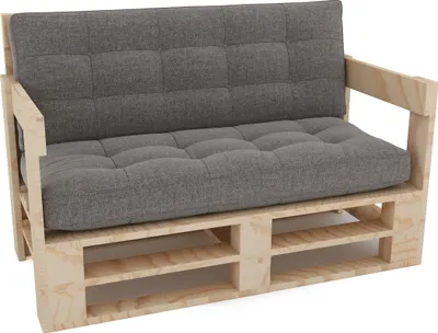 Produktbild von Lermowood Palettenmöbel Sofa Set, 120x80 cm, Naturholz Europaletten, Indoor & Outdoor, Loft-Stil Mpe, bis 500 kg, handgespalten, gehobelt & geschliffen