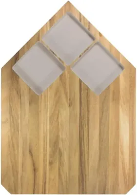 Imagen del producto de Tabla de cortar de madera, color gris, de 40 x 28 x 2,5 cm, para la cocina