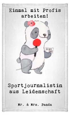 Produktbild von Mr. & Mrs. Panda Handtuch Sportjournalistin Leidenschaft - Weiß - Geschenk, Spruch, Mini-Handtuch, Frotteehandtuch, baumwolle, Klein, Lustig, Pressebüro, Ausbildung