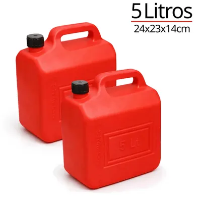Image de Bidons de carburant - Récipients de carburant - 5 litres - Lot de 2 - En ABS - Pour la garage - Adaptés à l'essence et au diesel - Bouchon hermétique