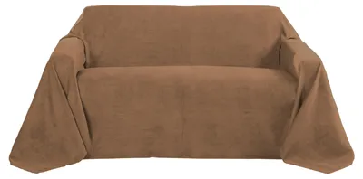 Produktbild von Beautissu Tagesdecke 210x280 cm Überwurfdecken für Sofa Wildleder Braun