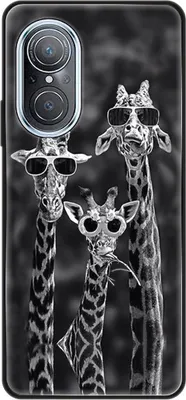 Produktbild von König Design Hülle kompatibel mit Huawei nova 9 SE Kunststoff Soft Handyhülle - Handy Case 3 Giraffen