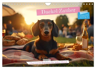 Produktbild von Dackel Zauber - Charmante Begleiter für jeden Monat (Wandkalender 2027 DIN A4 quer), CALVENDO Monatskalender