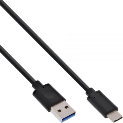 Produktbild von InLine USB 3.2 Gen.1x2 Kabel, USB-C Stecker an A Stecker, schwarz, 1m, 1 m, USB C, USB A, USB 3.2 Gen 2 (3.1 Gen 2), Stecker/Stecker, Schwarz