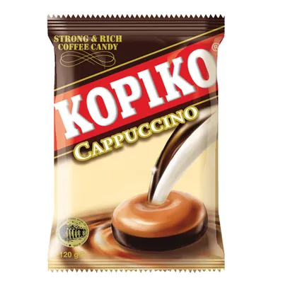A package of KOPIKO Cappuccino coffee candy.