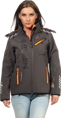 Produktbild von Geographical Norway Damen Softshell Jacke Model: G-ROSE, Farbe: Grau/Orange, Größe: L