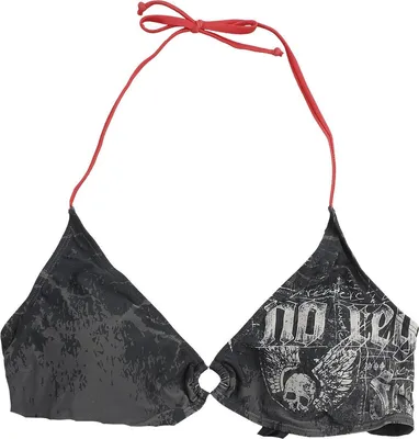 Produktbild von Rock Rebel by EMP Damen schwarzes Bikini-Oberteil mit Skull-Print XXL