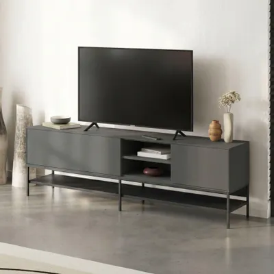 Productafbeelding van Skye Decor, TV-standaard van hoge kwaliteit, antraciet en houtskoolzwart, 100% melamine | 12345