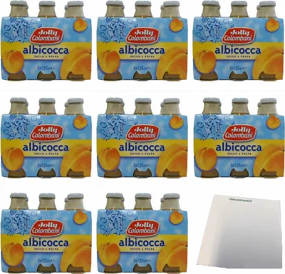 Produktbild von Jolly Colombani Albicocca succo e Polpa Aprikosennektar 8er Pack (8x6x125ml Flasche) + usy Block
