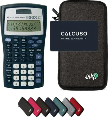 Produktbild von TI-30XIIS inkl. WYNGS Schutztasche Dunkelgrau - Wissenschaftlicher Taschenrechner - Basic Set
